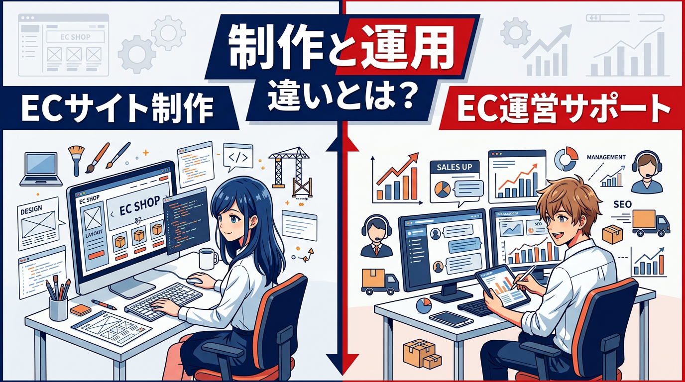 ECサイト制作会社と運用支援会社の違いとは？依頼先を間違えない考え方